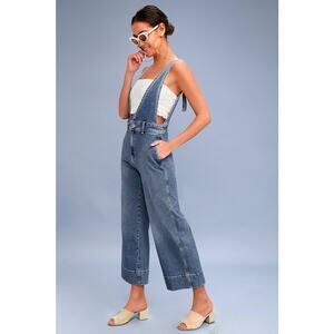 Free People Blue Denim Jumpsuit